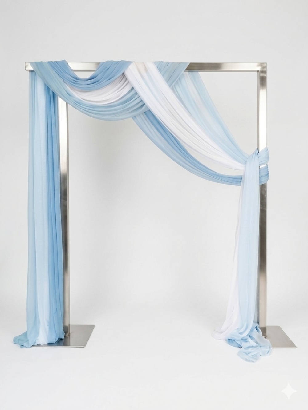 Sheer Blue Light blue and White Drapery Panel Set -3 Wedding/baby Shower/ B-day